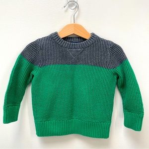 Baby Gap color block sweater gray green, 18-24 months